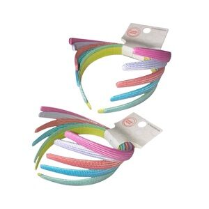 Wonder Nation Pastel Multi Colored Metallic Woven Headbands